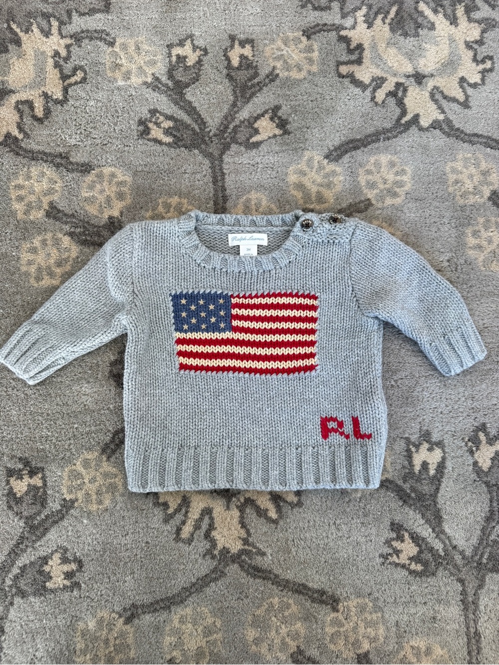 Ralph Lauren Baby American Flag Knit Sweater | 3M